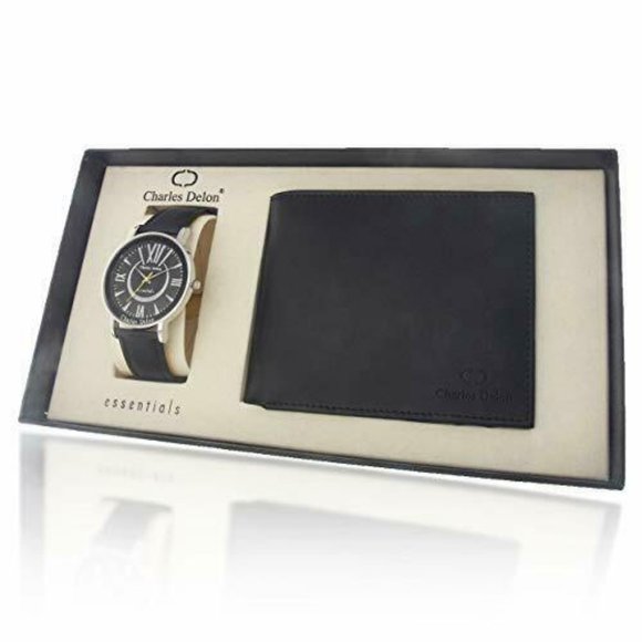 Charles Delon Casual Style Black/Silver Watch - Picture 5 of 5